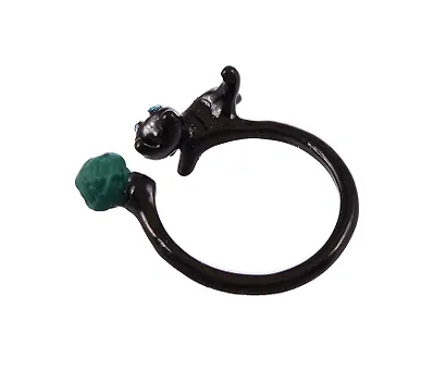 Колечко «Котик с клубком», зеленый, металл, Lafilaf - фото 5