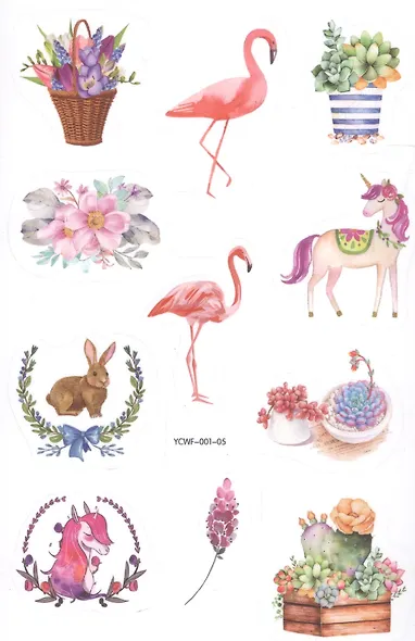 Наклейки PVC  Watercolor, 6 листов - фото 4
