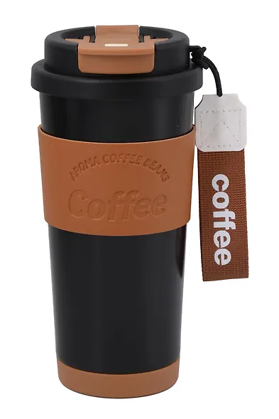 Термостакан Coffee черный (пластик/металл) (550мл) (12-7306-202510-STB-32) - фото 2