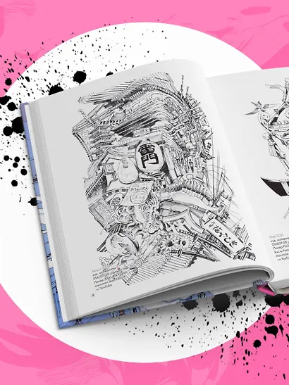 Артбук Ёситоми Акихито. Последние 10 лет. Большая коллекция скетчей и персонажей - фото 10