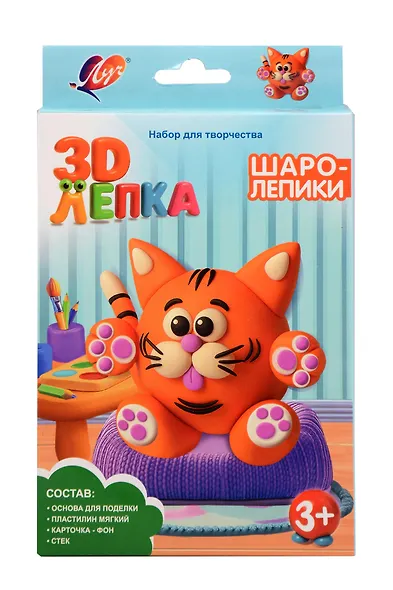 Набор для творчества с пластилином «Котик» (серия «Шаролепики») - фото 1