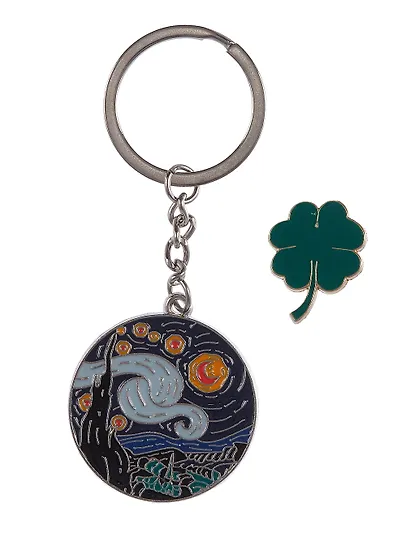 Набор Брелок My lucky charm Винсент Ван Гог Звездная ночь (металл) (12-07150-Z1826)+Значок Pin Joy Клевер (металл) (12-08599-907) - фото 9