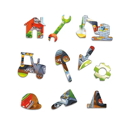 Пазл фигурный на подложке "Стройка", 80 деталей - фото 3