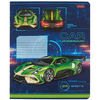 Тетрадь в линейку Hatber, Car Design, 24 листа, в ассортименте - фото 1