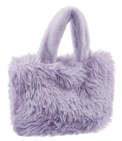 Сумка-шоппер плюшевая Монстрик (фиолетовая) (33х25) - фото 3