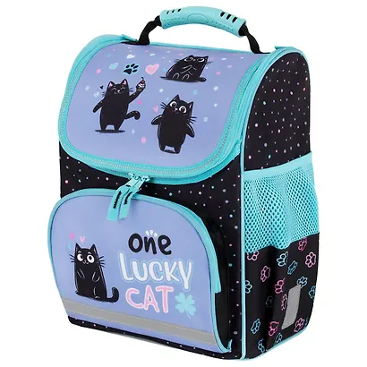 Ранец «Funny cats», 1–4 класс, эргономичная спинка, 1 отделение, 3 кармана, 35×28×18 см, полиэстер, Пифагор - фото 1