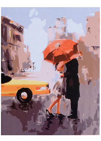 Холст с красками по номерам "Пара под зонтом", 30 х 40 см - фото 1