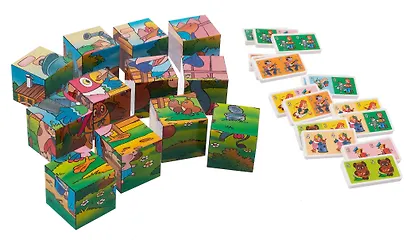 Игровой набор, Дрофа, Кубики, домино - фото 3