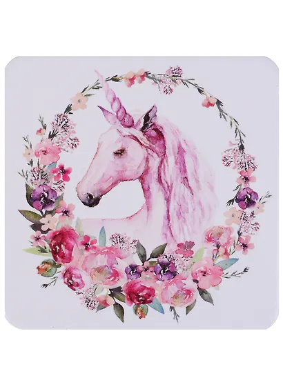 Подставка под чашку Единорог и цветы (ПЧ2018-02) - фото 1