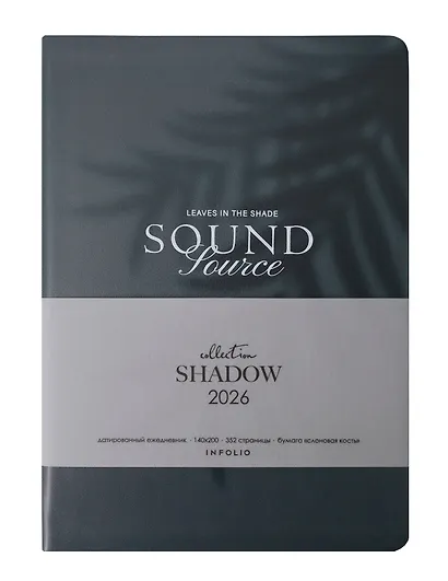 Ежедневник датированный 2026 год, А5, 176 листов, 140x200 мм "Shadow", черный - фото 2