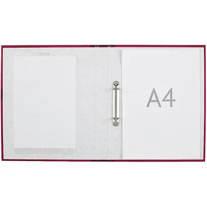 Папка архивная 35мм А4 "Work inside" 2 кольца, бордовый - фото 4