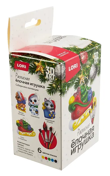 3D Art. Елочная игрушка под роспись "Сани с подарками" - фото 2