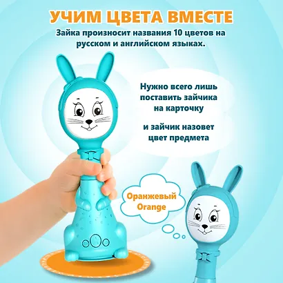Зайчик Няня. Голубой. Музыкальная интерактивная игрушка - фото 5
