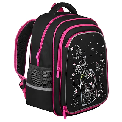 Рюкзак "ВОЛШЕБНЫЕ БАБОЧКИ" 38,5*29*13,5см, 2 отд., полиэстер, водоот. ткань, светоотраж. элементы, 3 кармана, - фото 1