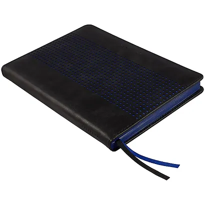 Ежедневник недат. А5 160л "Бакстер" черный, кожзам, тв.переплет, обложка поролон, перфорация, тонир.блок, ляссе - фото 2