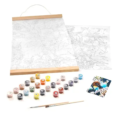 Набор для творчества "Картина по номерам на подвесе "Дождливый день". ПАННО. Аниме. 30x50 см - фото 3