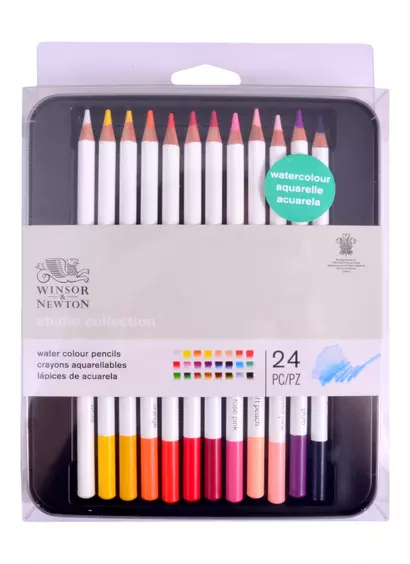 Карандаши акварельные 24цв, мет.кор., Winsor&Newton - фото 1