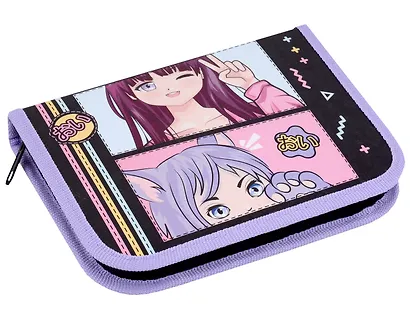 Пенал 1отд. "АНИМЕ" 190*130мм, молния, откидн.планка, глянц.ламинация, таблица умножения, инд.уп. - фото 1