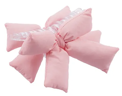 Заколка-крабик дутая Бантик (розовая) (текстиль) (13см) (12-2025093-15) (Lafilaf) - фото 4