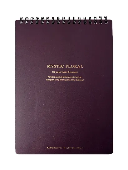 Блокнот А5, 80 листов в линейку, "Blossom", фиолетовый, на спирали - фото 1