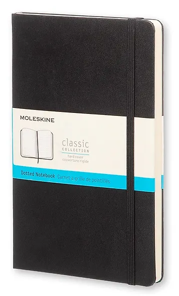 Книга для записей А5, 120 листов в точку "Classic Large", черная, жесткая обложка, резинка, Moleskine - фото 8