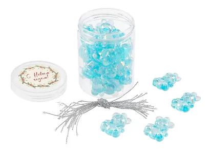 Набор елочных мини-подвесок Мишки перламутровые (25шт) (пластик) (ПВХ бокс) (12-08621-N25) - фото 2