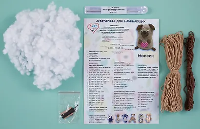 Набор для рукоделия. Вязание амигуруми своими руками Мопсик - фото 2