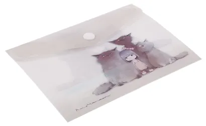 Папка-конверт А6 на кнопке "Саша и её друзья-коты" - фото 2