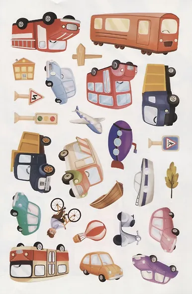 Транспорт. Более 50 многоразовых наклеек - фото 3