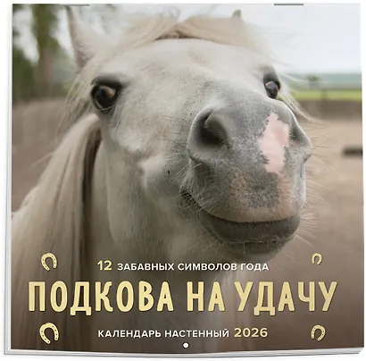 Подкова на удачу. 12 забавных символов года. Календарь настенный на 2026 год (300х300 мм) - фото 2