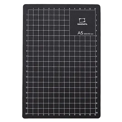 Коврик для резки А5 защитный, макетный нож, запасн.лезвия, линейка, блистер, Малевичъ - фото 4