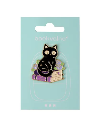 Значок Эзотерика Кот с кигами (металл) (12-5769-A45) - фото 1