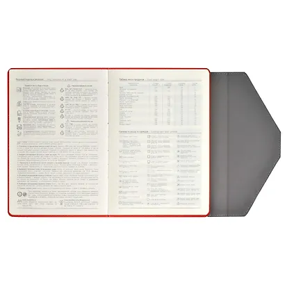 Ежедневник недат. А5 160л "Руффо" красный, серый, бежевый, иск.кожа, тв.переплет, офсет, ляссе - фото 7