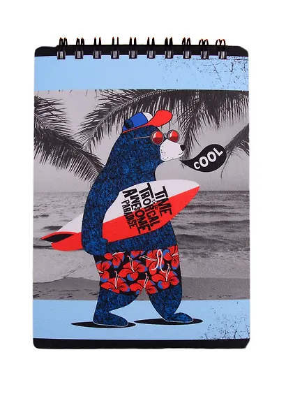 Блокнот , , 102х142 мм, 100 л., клетка, мягкий переплет, спираль. Коллекция "Teenager", медведь - фото 1