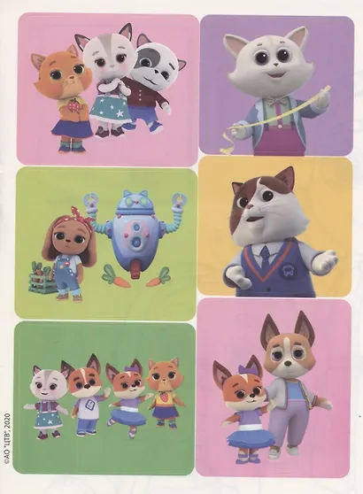 Кошечки-собачки. Раскрась по образцу с наклейками - фото 5