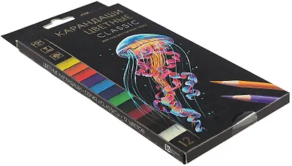 Карандаши цветные 12цв "Clasic", упак. ассорти, к/к., Феникс+ - фото 2