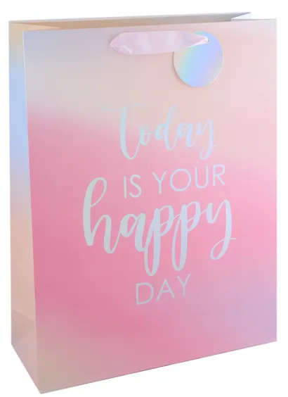 Пакет А3 32*42*11,5 "Праздничный градиент" жен., бум., тиснение, тег - фото 1