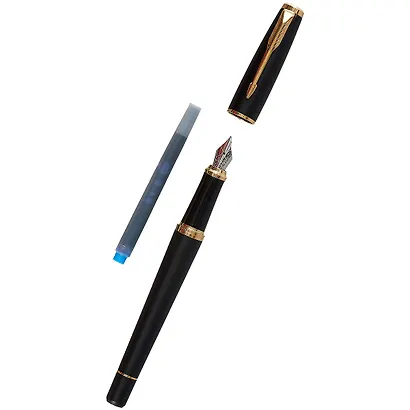 Ручка перьевая Parker, Urban Muted Black GT, синяя - фото 2