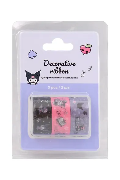 Лента клейкая декоративная 3шт Sanrio №1К - фото 1