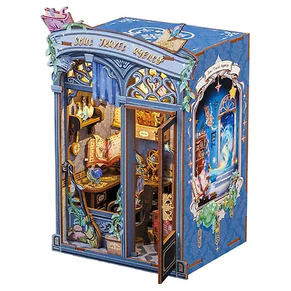 CWGA201 Конструктор интерьерный  – сборный домик CuteBee - Агентство "Душевное Путешествие", 99 деталей (материалы: дерево, картон, пластик, металл), со световыми эффектами (подсветка интерьера), с питанием от 2хААА батареек (не включены), серия DIY, возр - фото 5