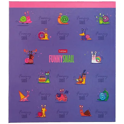 Папка-обложка для тетради со сменными блоками А5 "Прикольные улитки" 2 кольца - фото 1