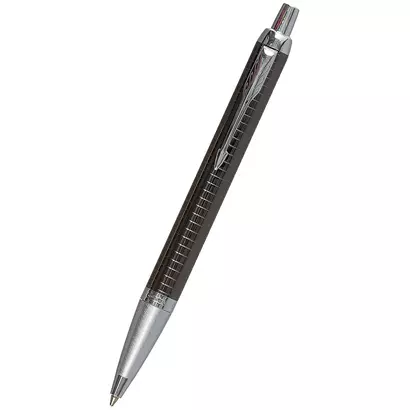 Ручка шариковая Parker, IM Premium Dark Espresso Ciselled CT, подарочная синяя - фото 1