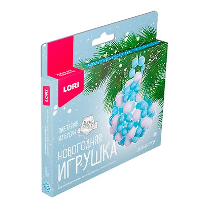 Набор для творчества Lori. Новогодняя игрушка. Плетение из бусин «Снежный узор» - фото 1