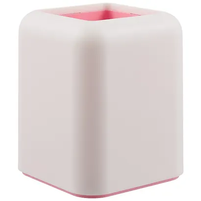Подставка настольная Forte, Pastel, пластиковая, белый с розовой вставкой, ErichKrause - фото 1