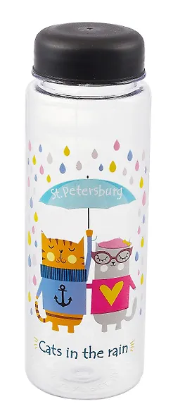 Бутылочка My bottle с сумочкой СПб Cats in the rain (500 мл) (12-Unicorn-MF-009) - фото 1