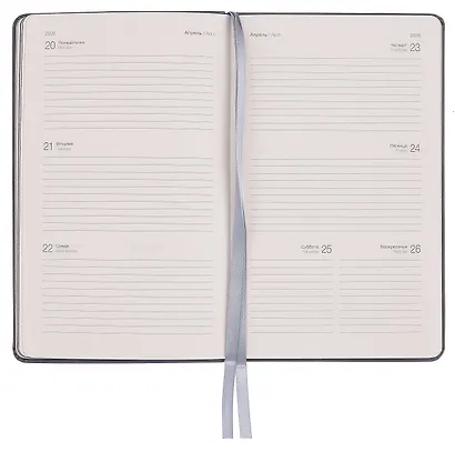 Еженедельник дат. 2026г. А5 64л 130x205 мм "Shadow" черный, иск.кожа, интегр.переплет, тонир.блок, карман, шелкография, цвет.обрез, 2 ляссе, скругл.углы - фото 7