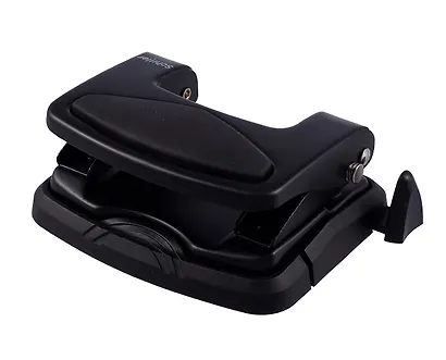 Дырокол 25 листов металл, эргономичный, с линейкой, черный, Schiller - фото 2