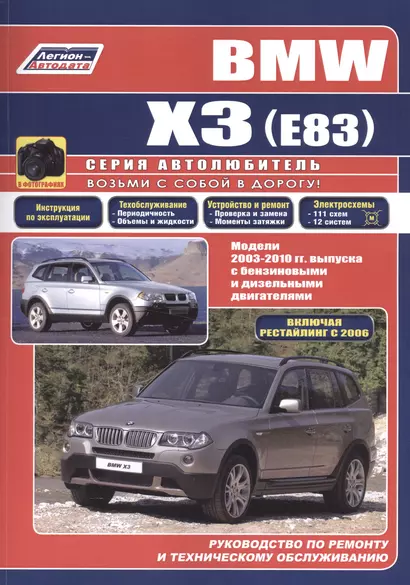 BMW X3 (E83) в фотографиях. Модели 2003-2010 гг. выпуска с бензиновыми и дизельными двигателями. Руководство по ремонту и техническому обслуживанию - фото 1