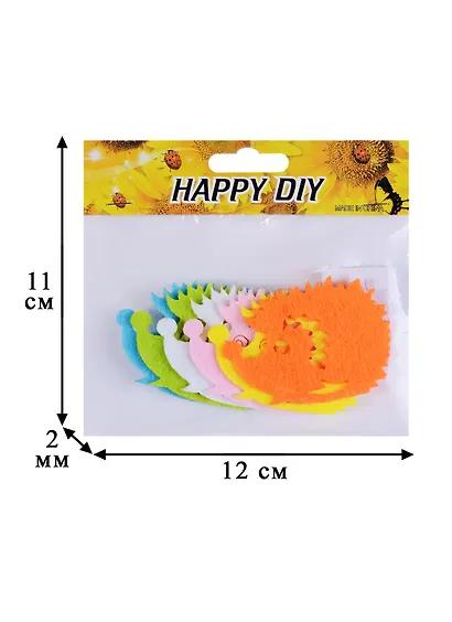 Набор из фетра Ежики, 6шт  (пакет с хед)(211-4) - фото 2