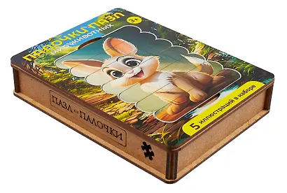 Деревянный пазл палочки-картинки «Зверушки», Play Land - фото 5